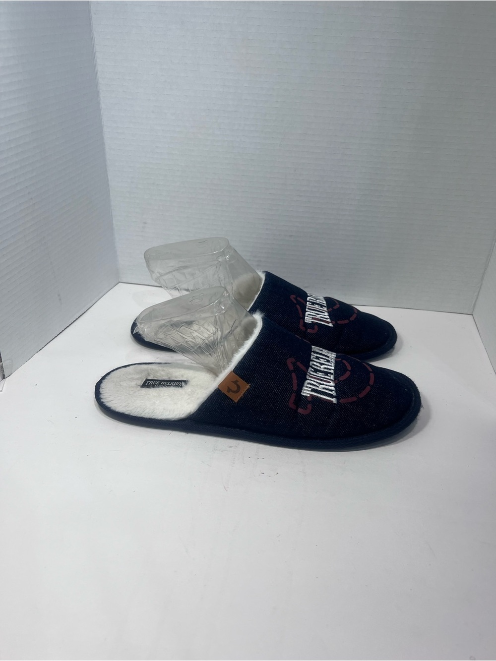 True Religion Navy Men’s Slip-On Fleece-Lined Slippers